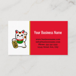 Tarjeta De Visita Tienda del gato de la suerte