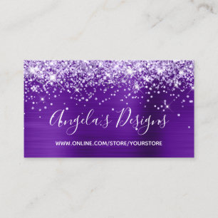 Tarjeta De Visita Tienda en línea de Purpura Glitter Índigo Foil