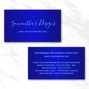 Tarjeta De Visita Tienda en línea Navy y Medium Blue Ombre