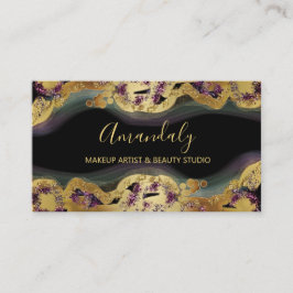 Tarjeta De Visita Tienda en línea Purpurina Boutique Gold Purple Bla