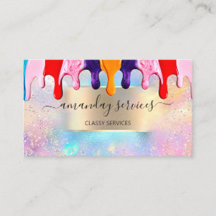 Tarjeta De Visita Tienda Holograph Makeup Boutique Shop Ocean Summer