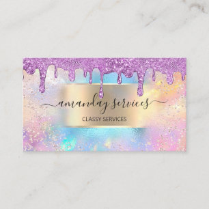 Tarjeta De Visita Tienda Holograph Makeup Tienda Ocean Purple Drits