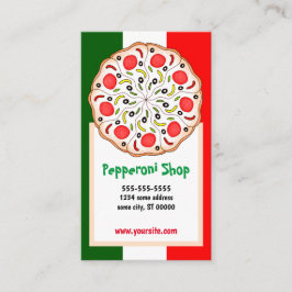 Tarjeta De Visita Tienda o restaurante de pizza italiana Pepperoni