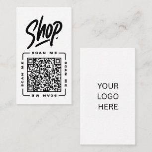 Tarjeta De Visita Tienda Plantilla de código QR y logotipo persona