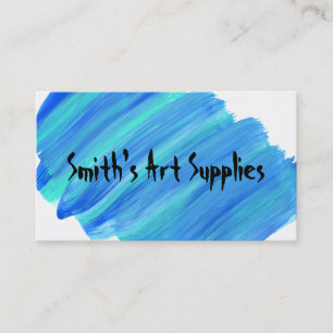 Tarjeta De Visita Tienda rayada pintura azul de encargo de la fuente