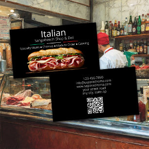 Tarjeta De Visita Tienda y Deli de Sangwheech Italiano