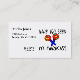 Tarjeta De Visita Tiene usted visto mi Maracas