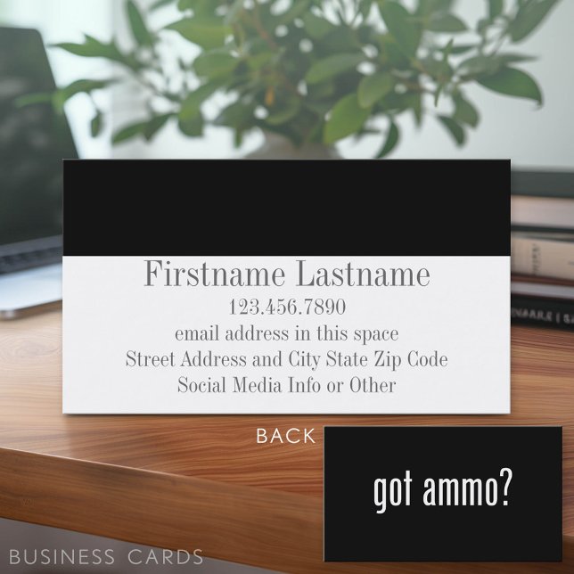 Tarjeta De Visita ¿tienes municiones? (Custom Business Card Template)