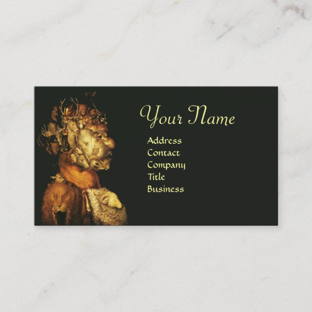 TARJETA DE VISITA TIERRA / ALLEGORIO CON ANIMALES SALVAJES (Anverso)