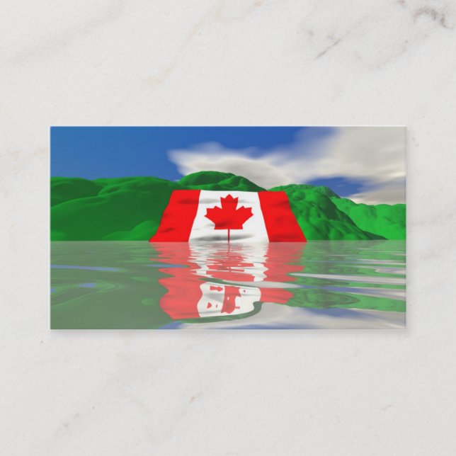 Tarjeta De Visita Tierra canadiense de la bandera - tamaño del (Anverso)