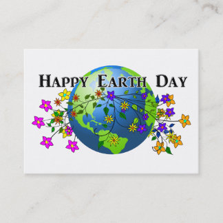 Tarjeta De Visita Tierra con flores