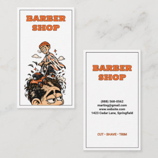 Tarjeta De Visita Tierra de Barbería Divertida Cortadora de Pelo Mas