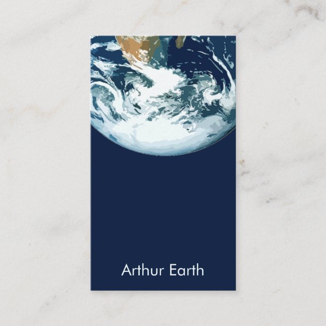 Tarjeta De Visita Tierra desde el espacio con código QR (Anverso)