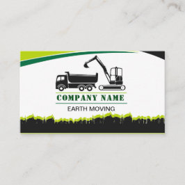 Tarjeta De Visita Tierra que se mueve, excavador, ajardinando