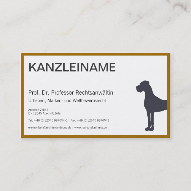 Tarjeta De Visita Tierrechtsanwalt Visitenkarte (Anverso)