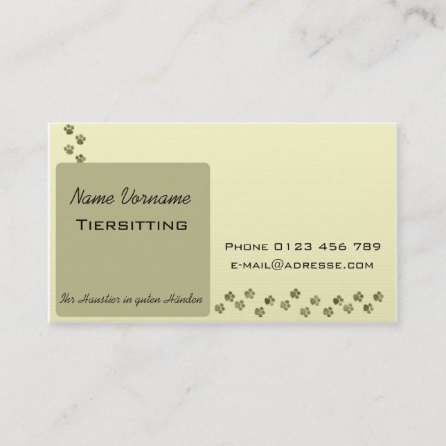 Tarjeta De Visita Tiersitting (Anverso)