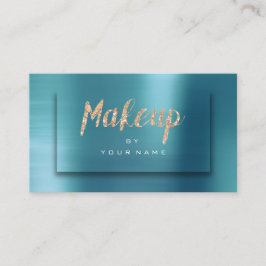 Tarjeta De Visita Tiffany Ocean Gold Typograph Makeup Artista 3D