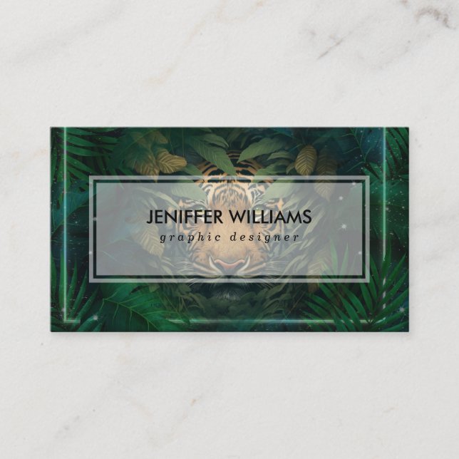 Tarjeta De Visita Tiger hiding in Foliage               (Anverso)