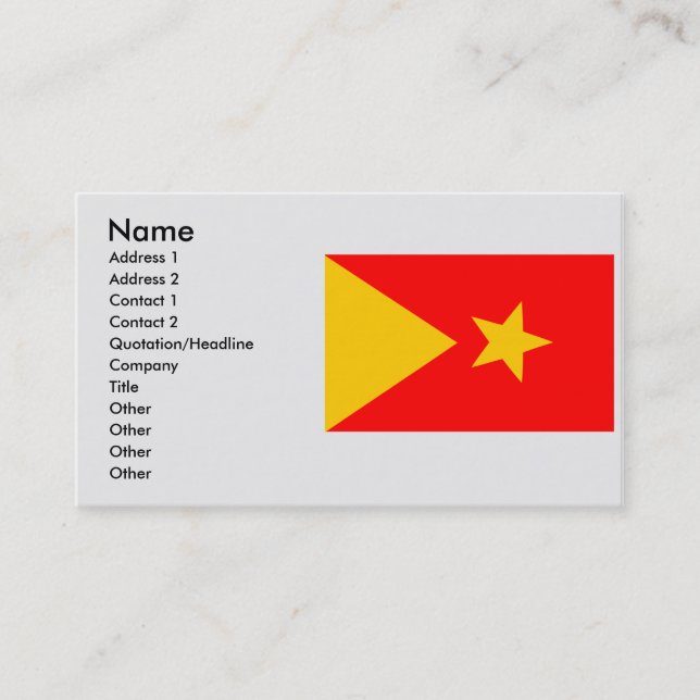 Tarjeta De Visita tigray, Etiopía (Anverso)