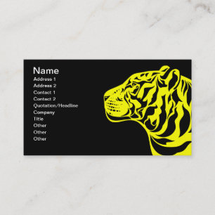 Tarjeta De Visita Tigre amarillo