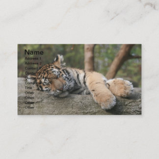 Tarjeta De Visita Tigre de bebé el dormir