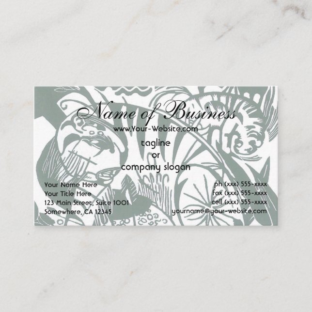 Tarjeta De Visita Tigre de Franz Marc; animales del expresionismo vi (Anverso)