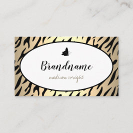 Tarjeta De Visita Tigre de gradiente dorado Bonito de impresión míni