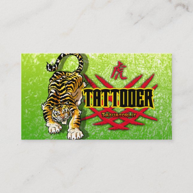 Tarjeta De Visita Tigre de Tattooer (Anverso)