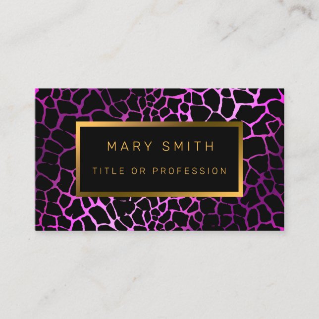 Tarjeta De Visita Tigre rosa moderno de lujo agregar tu texto (Anverso)