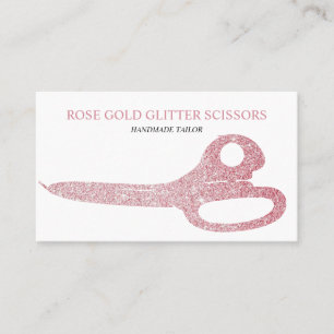 Tarjeta De Visita Tijera rosa oro rosa destello