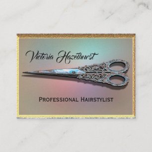Tarjeta De Visita Tijeras anticuadas Moda Estilista de pelo profesio