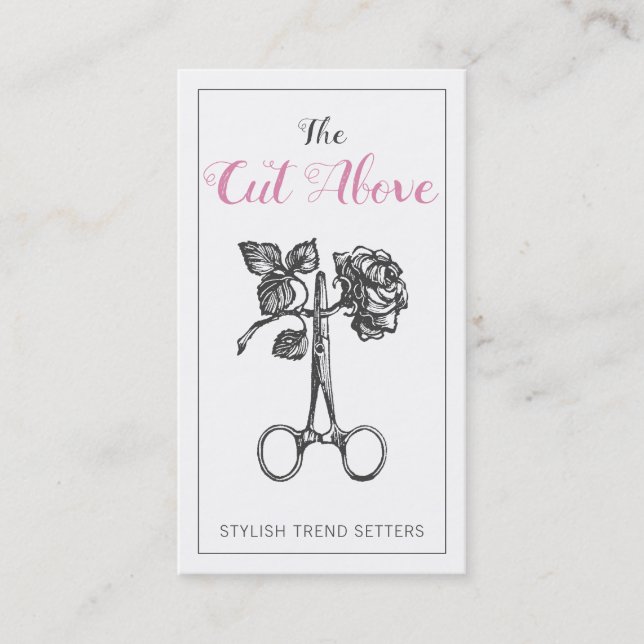 Tarjeta De Visita Tijeras antiguas Hair Stylist (Anverso)