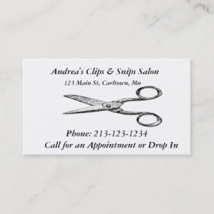 Tarjeta De Visita Tijeras Antiguas Simples de Salón de Belleza o Bar