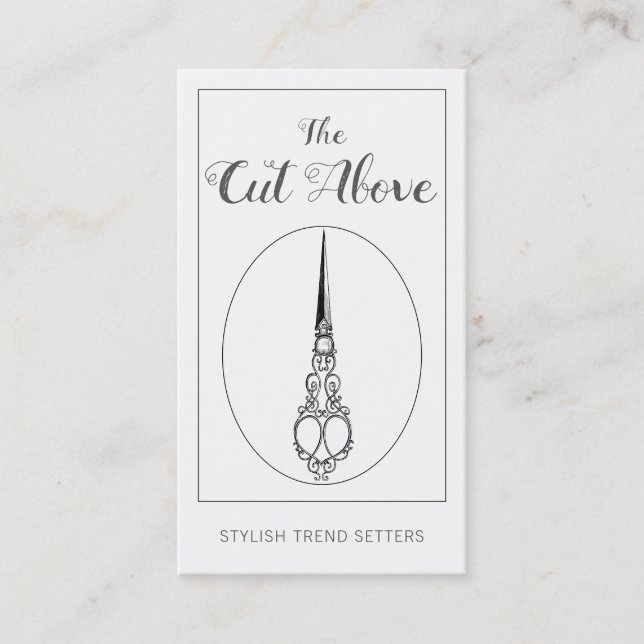 Tarjeta De Visita Tijeras antiguas vintage Hair Stylist (Anverso)