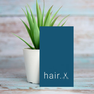Tarjeta De Visita Tijeras Azules Blancas Elegantes Mínimas Estilista