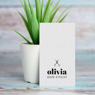 Tarjeta De Visita Tijeras blancas minimalistas audaces peatonistas