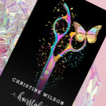 Tarjeta De Visita tijeras coloridas de peluquería mariposa<br><div class="desc">tarjeta de visita de peinado</div>