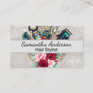 Tarjeta De Visita Tijeras de barber Clippers   Rosas