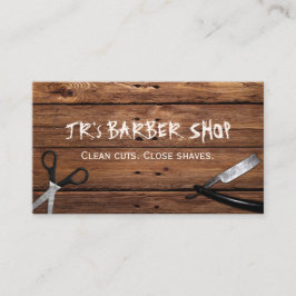 Tarjeta De Visita Tijeras de barbería rústicas y Razor