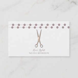 Tarjeta De Visita Tijeras de Estilista de Pelo Minimal Rosa Beige Ma