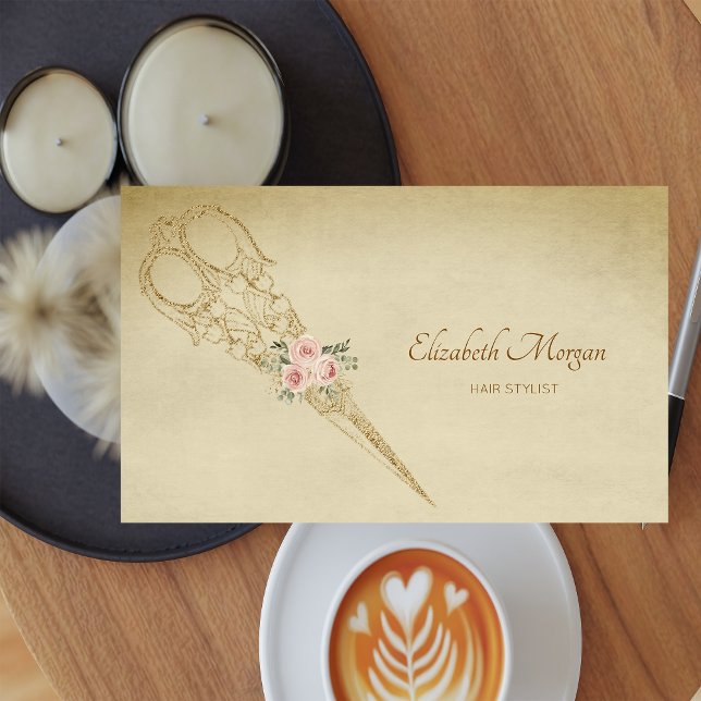 Tarjeta De Visita Tijeras de flores de oro profesionales (Subido por el creador)