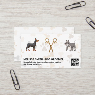 Tarjeta De Visita Tijeras de moda   Doggies   código QR