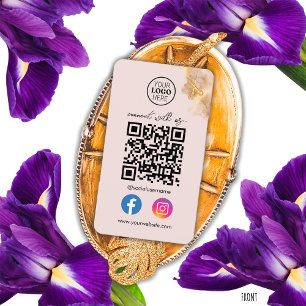 Tarjeta De Visita Tijeras de Oro Conéctate con nosotros Código QR de