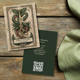 Tarjeta De Visita Tijeras de oro de estilista de pelo gótico vintage