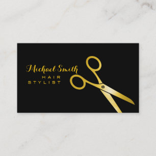 Tarjeta De Visita Tijeras De Oro De Estilo Hair