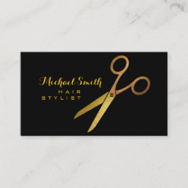 Tarjeta De Visita Tijeras de oro estilistas para cabello #2