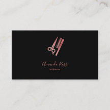 Tijeras de oro Rosa y negro peine