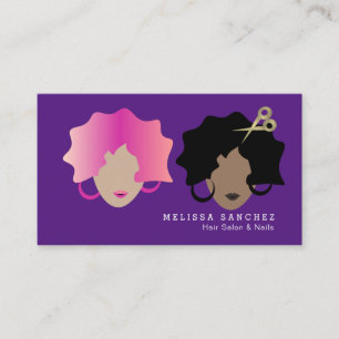 Tarjeta De Visita Tijeras de pelo con efecto Ombré en falso oro para