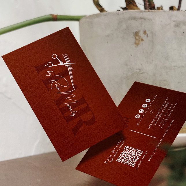 Tarjeta De Visita Tijeras de peluquería chic Código QR mínimo (Subido por el creador)