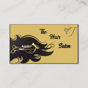 Tarjeta De Visita Tijeras de peluquería de oro negro elegantes Salo